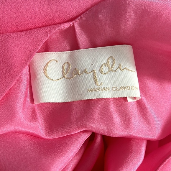 Marian Clayden Pink Chiffon with Silk Lining Maxi body wrapping tank top dress L - Picture 10 of 16